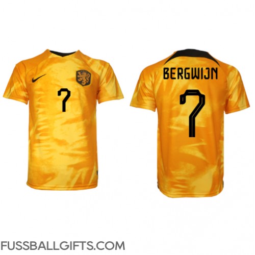 Niederlande Steven Bergwijn #7 Fußballbekleidung Heimtrikot WM 2022 Kurzarm